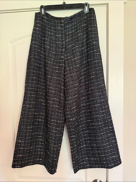 LOFT Pants - LOFT Wide-Leg Tweed Pants in Black and White